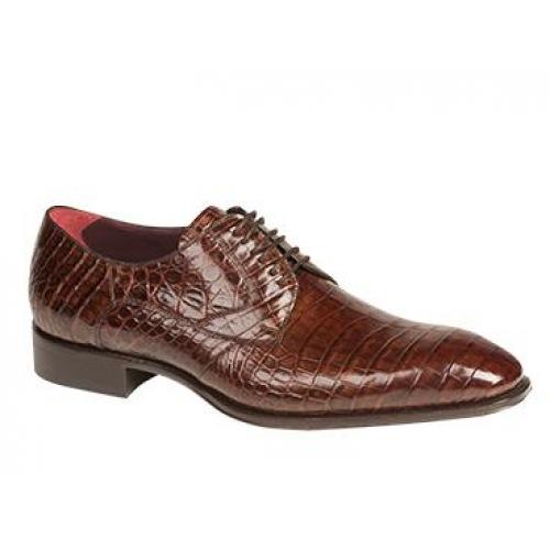 Mezlan "Bernard" 4074-J Sport Rust All-Over Genuine Alligator Lace-Up Shoes